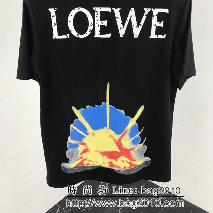 LOEWE羅意威 19ss早春新款 簡約刺繡logo短袖 百搭款 定制面料 高版本男女同款 ydi2402
